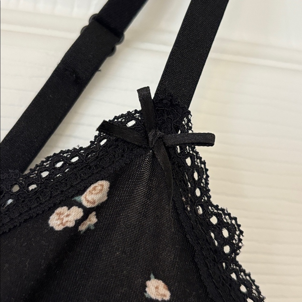 ROSE + VINE super soft pj set floral sleep set boxers & cami top black size L/XL - Picture 8 of 17